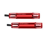 Metal Matte Car Emergency Hammer 2-Pack, with Alloy Steel Tip, Seat Belt Cutter, Mounting Bracket & Test Glass for Vehicle Escape Safety Tool (2, Red)