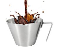 Metal Measuring Cups - Liquid Measuring Cup - Heat-Resistant Double Spout Stainless Steel Three Scale Pitcher with Handle for Mixing Drinks Cooking Coffee Brewing Kitchen Dosing