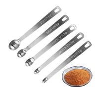 Metal Measuring Spoons - 5 Piece Kitchen Set Cooking Measuring Tools, Mini Precision Spoon Set, Clear Engraved Markings with Durable Design | Daily Tasks