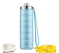 Metal Medicine Storage Box - Weekly Medicine Box, Portable Pill Case for Daily Medication, Compact Sturdy Design, Secure Locking Case with Divided Sections, Multi Use Pills Organizer for Home