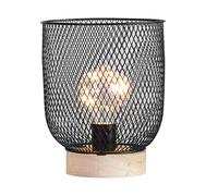 Metal Mesh Cage LED Table Lamp Lantern On Wooden Base Mini Battery Powered Cordless Desk Decorative Bedside Geometric Wired Mesh Cage Lighting Home Lounge Bedroom Indoor Outdoor 17cm (Vase)