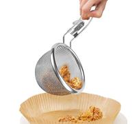 Metal Mesh Colander - Heavy Duty Stainless Steel, Multi Purpose Flour Strainer, Strong Frame Featuring Fine Perforation | Household Cooking Tool Created for Pasta Rice Noodles Tea Kitchen Use