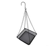 Metal Mesh Hanging Bird Feeder, Square Bird Feeding Tray, Large Capacity Square Iron Tray With 46 Cm Chain For Garden Bird Feeding And Watching