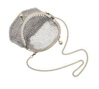 Metal Mesh Vintage Shoulder Chain Kiss Lock Coin Purse | Stainless Steel, Compact Storage for Keys and Transit Cards, Victorian Style for Evening Parties and Cocktail Events