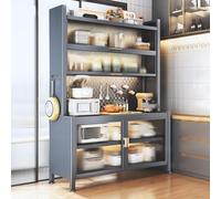 Metal Microwave Stand 6 Tier Kitchen Storage Cabinet Heavy Duty 300kg Capacity Ideal for Living Room Patio Balcony Garage and Dining Room nization