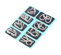 Metal Mind Puzzle Sets of 8 Brain Teaser Puzzles, 2026 IQ Test Game Toys Unlock Interlock Games, Logic Puzzle, Educational Tool with Easy Use, Metal Puzzle Ring for Kids and Adults (Green+Purple)