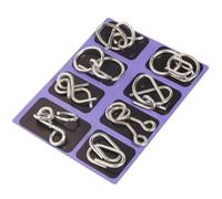 Metal Mind Puzzle Sets of 8 Brain Teaser Puzzles, 2026 IQ Test Game Toys Unlock Interlock Games, Logic Puzzle, Educational Tool with Easy Use, Metal Puzzle Ring for Kids and Adults (Blue+Purple)