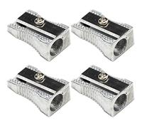 Metal Mini Pencil Sharpeners Single Hole Aluminum Alloy Handheld Sharpener Metal Sharpener for Most Size Pencils Adult and Kids (4 Pieces)