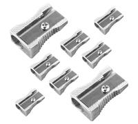 Metal Mini Pencil Sharpeners Single Hole Aluminum Alloy Handheld Sharpener Metal Sharpener for Most Size Pencils Adult and Kids (8 Pieces)