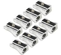 Metal Mini Pencil Sharpeners Single Hole Aluminum Alloy Handheld Sharpener Metal Sharpener for Most Size Pencils Adult and Kids (8 Pieces)