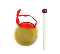 Metal Mini Portable Hand Gong with Wooden Mallet Improve Rhythm and Hand Eye Coordination for Kids Musical Instrument (9cm)