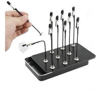 Metal Model Painting Holder Stand with Flexible Bendable Clip Base and Storage Box, Hobby Airbrush Spray Stand for Scale Miniature Painting Accessories and Soldering