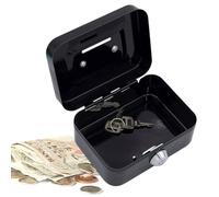 Metal Money Box Tin, Small Lock Box, Key Lockable Cash Box, Coin Bank Security Box Sturdy Cash Box Portable For Kids Adults Coin Collection