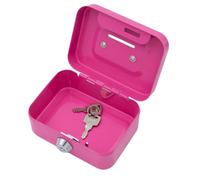 Metal Money Box With Key 5" Cash Box Lockable Portable Petty Cash Deposit Tin With Removable Change Tray For Kids Shop Office Multicolor Small Savings Tin For Daily Sales Coin Collection