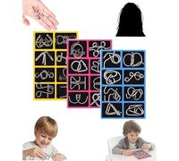 Metal Montessori Puzzle Solving, 24-Piece Metal Brain Teaser Puzzles, Reverse Thinking Physics Mind Games, Metals Puzzle Ring Disentanglement Set for Party Favor Challenge (24pc)