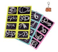 Metal Montessori Puzzle Solving, 3D Metal Brain Teaser Puzzle Set, Unlock Interlocking Games, Reverse Thinking Educational Logic for Party Home Travel Challenge (3 pcs)