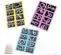 Metal Montessori Puzzle Solving, 8-24pcs 3D Metal Montessori Puzzle Set with Pouch, Metals Puzzles Brain Teasers IQ Test MetalPuzzle Toy for Kids/Adults,Solving Metals Wire Fidget Toy (24PC)