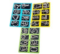 Metal Montessori Puzzle Solving, Circular Metal Wire Puzzle Set with Storage Bag, A Brain-Teasing and Challenging Ring Unlocking and Interlocking Set (24/Silver)