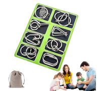 Metal Montessori Puzzle Solving, Metal Brain Teaser Puzzles Physics Mind, Metals Puzzle Set, Metals Puzzles Ring Educational Toys, 3D Brain-boosting Patience Game (D)