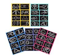 Metal Montessori Puzzle Solving, Metal Brain Teaser Puzzles Ring, 3D Ring Physics Educational Logic Toys, Challenging Iron R-ing Puzzl-e, Rin-g Disentanglement Set (5pcs)