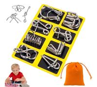 Metal Montessori Puzzle Solving Metal Wire Puzzle, Twisted Wire Challenges, Portable 3D Montessori Metals Puzzles Set, Metals Brain Teaser Puzzles Physics Mind To Improve Focus & Problem Solving (3)