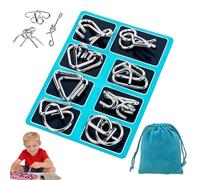 Metal Montessori Puzzle Solving Metal Wire Puzzle, Twisted Wire Challenges, Portable 3D Montessori Metals Puzzles Set, Metals Brain Teaser Puzzles Physics Mind To Improve Focus & Problem Solving (2)