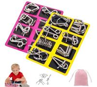 Metal Montessori Puzzle Solving Metal Wire Puzzle, Twisted Wire Challenges, Portable 3D Montessori Metals Puzzles Set, Metals Brain Teaser Puzzles Physics Mind To Improve Focus & Problem Solving (1+3)