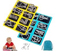 Metal Montessori Puzzle Solving Metal Wire Puzzle, Twisted Wire Challenges, Portable 3D Montessori Metals Puzzles Set, Metals Brain Teaser Puzzles Physics Mind To Improve Focus & Problem Solving (2+3)