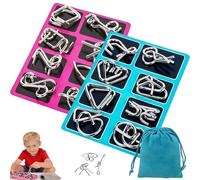 Metal Montessori Puzzle Solving Metal Wire Puzzle, Twisted Wire Challenges, Portable 3D Montessori Metals Puzzles Set, Metals Brain Teaser Puzzles Physics Mind To Improve Focus & Problem Solving (1+2)