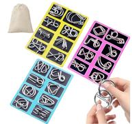 Metal Montessori Puzzle Solving, Metal Wire Puzzles Set for Adults, Brain Teaser Puzzles Physics Mind, Engaging Building Toy & Brain Teaser (Set 1)