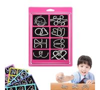 Metal Montessori Puzzle Solving Set, 3D Metal Challenge Puzzle Toy, Rust-Resistant Design, Chinese Ring Magic Metals Brain Teaser, Reverse Thinking Physics Mind Puzzles for Focus & Patience (E)