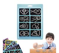 Metal Montessori Puzzle Solving Set, 3D Metal Challenge Puzzle Toy, Rust-Resistant Design, Chinese Ring Magic Metals Brain Teaser, Reverse Thinking Physics Mind Puzzles for Focus & Patience (B)
