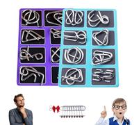 Metal Montessori Puzzle Solving Set, 3D Montessori Metal Puzzle Solving, Reverse Thinking Physics Mind Games, IQ Logic Mind Games for Focus & Patience (B#+E#)