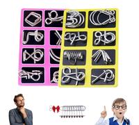 Metal Montessori Puzzle Solving Set, 3D Montessori Metal Puzzle Solving, Reverse Thinking Physics Mind Games, IQ Logic Mind Games for Focus & Patience (A#+C#)