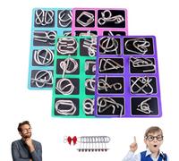 Metal Montessori Puzzle Solving Set, 3D Montessori Metal Puzzle Solving, Reverse Thinking Physics Mind Games, IQ Logic Mind Games for Focus & Patience (B+C+D+E)