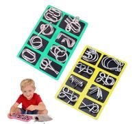 Metal Montessori Puzzle Solving Set, Metal Wire Puzzle Set, Chinese Ring Magic Trick Toy, Physics Mind Metals Puzzles Educational Iron Wires Unlock Interlock Set Party Gam (A+B)