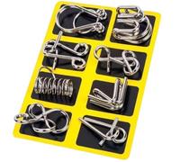 Metal Montessori Puzzles, 3D Metal Puzzle Solving Set, Brain Teaser Puzzles, Challenging Interlocking Iron Wire Puzzle, Logic Thinking Toys for Home Party Fun and Skill Building(Pink*1)