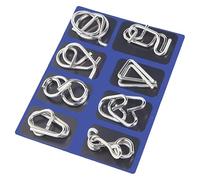 Metal Montessori Puzzles, 8-Set 3D Brain Teaser Wire Puzzles Solving for Adults & Kids, Physics Mechanical Ring Set, IQ Logic Mind Games, Fidget Toys, Party Game