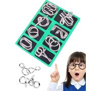 Metal-Montessoris Puzzle Solving - Metal Brain Teaser Puzzle, Metal Wire Puzzle Set, Reverse Thinking Physics Mind Games, Brain Teaser IQ Test for Adults & Kids (C#)