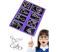 Metal-Montessoris Puzzle Solving - Metal Brain Teaser Puzzle, Metal Wire Puzzle Set, Reverse Thinking Physics Mind Games, Brain Teaser IQ Test for Adults & Kids (B#)