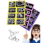 Metal-Montessoris Puzzle Solving - Metal Brain Teaser Puzzle, Metal Wire Puzzle Set, Reverse Thinking Physics Mind Games, Brain Teaser IQ Test for Adults & Kids (G#)