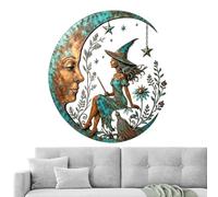Metal Moon Garden Decor, 2D Flat Garden Wall Sculpture Decoration