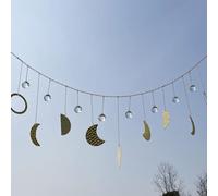 Metal Moon Phases Sun Catcher for Boho Wall Decor - Illuminate Your Space with Celestial Elegance (Horizontal)