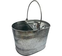 Metal Mop Bucket 12L Galvanised Heavy Duty Wringer Floor Cleaning