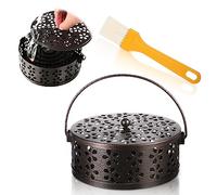 Metal Mosquito Coil Box, Incense Holders with Brush, Coil Incense Burner Holder for Indoor and Outdoor Camping, Movable Hollow Metal Mosquito Coil Container, Spiral Metal Holder