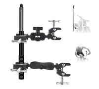 Metal Motorcycle Mount Kit with 47” Invisible Selfie Stick compatible for Insta360 X5 X4 X3 X2 X Heavy-Duty Double Super Handlebar Clamp compatible for GoPro 12-3 Action Camera,for Bike UTV ATV Boat