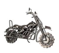 Metal Motorcycle Sculpture, Handcrafted Chain Art Decor, Vintage Style Motorbike Model, Made from Bolts, Nuts, Springs, Rods, etc.