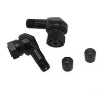 Metal Motorcycle Tire Stems 11.3mm Angled Design(1 Pair Black)