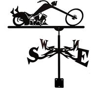 Metal Motorcycle Weather Vane Weathervane Retro Durable Wind Direction Indicator Garden Stake Wind Vane Measuring Tool Yard Roof Mount