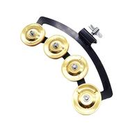 Metal Mountable Music Rhythm Tambourine With Single Row Bells Half Moon Hand Bells Rattle Drum Set Tambourine Easy To Use Adult Drumming Accessory